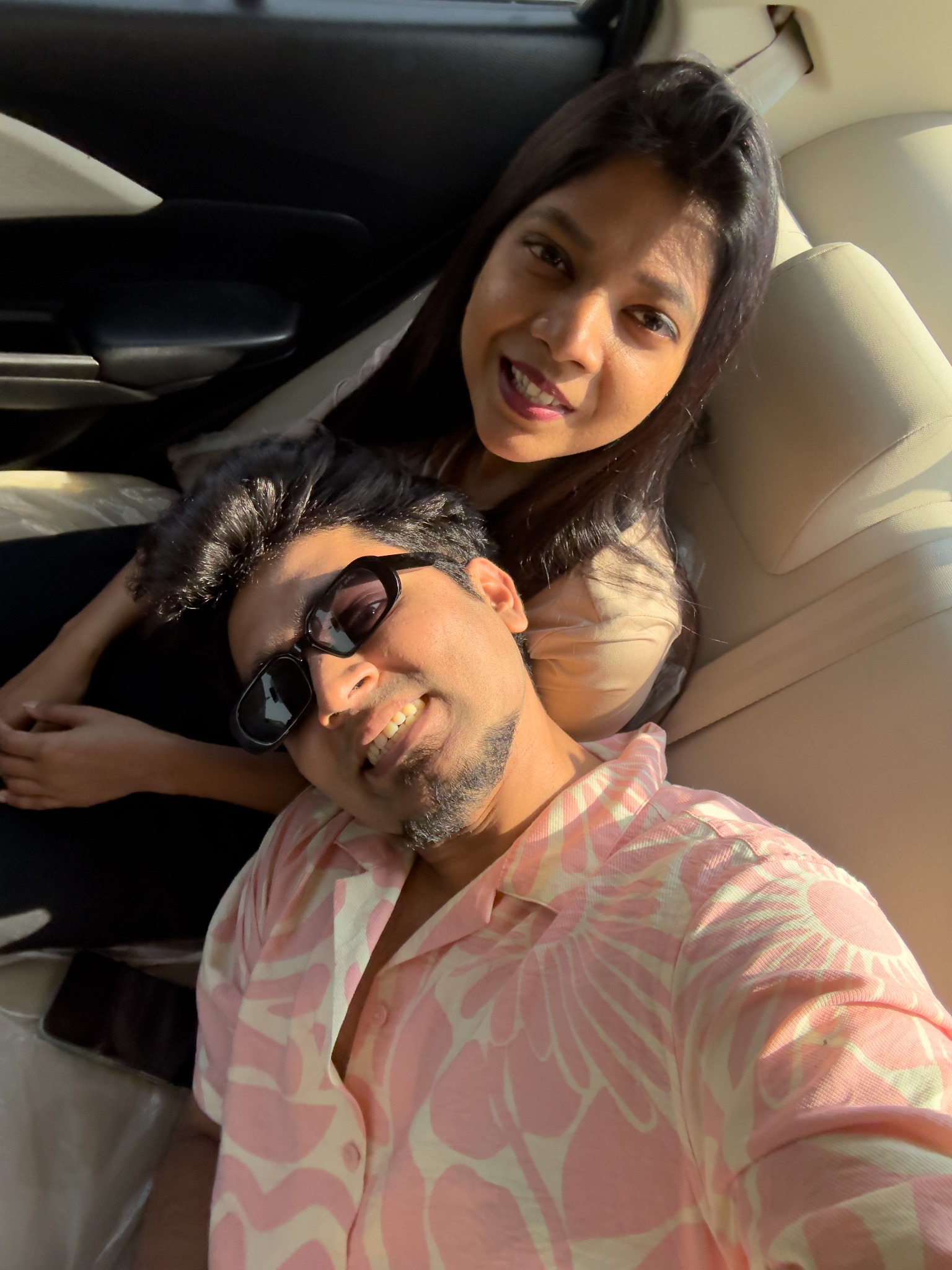 Vaibhav and Anuja enjoying a sunny moment together